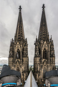 Cologne cathedral against cloudy sky