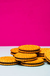 Close-up of cookies on table