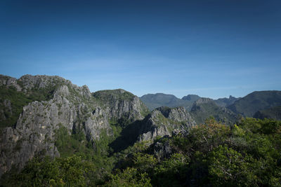 Scenic view of mountains against clear sky