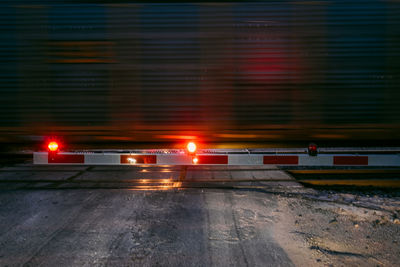 Blurred motion on train at night