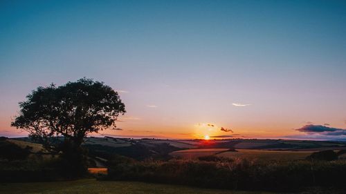 Scenic view of sunset over sea
