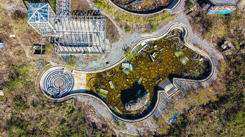 High angle view of building