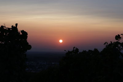 Scenic view of silhouette landscape against sky during sunset