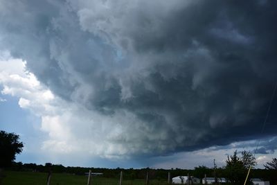 Storm clouds over landscape