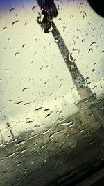 Close-up of water drops on glass