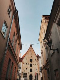 Low angle view of buildings against sky