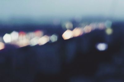 Defocused image of blurred lights