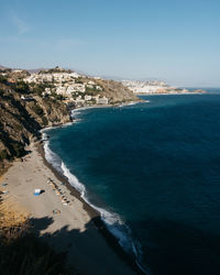 High angle view of sea against sky