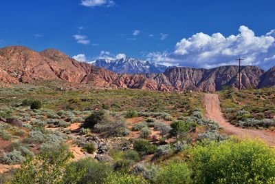 Scenic view of mountains against sky