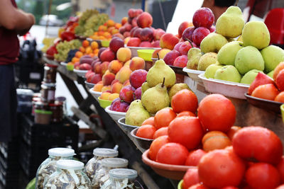 Fruits and vegetables selling on local farm market, eco, juicy products. shopping organic products.