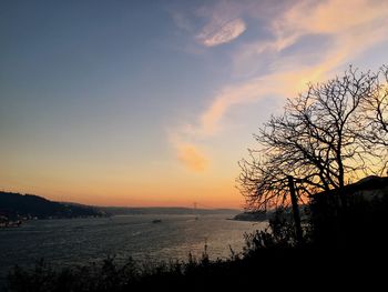 Scenic view of sea at sunset