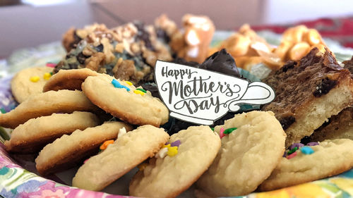 Close-up of bread on display for sale