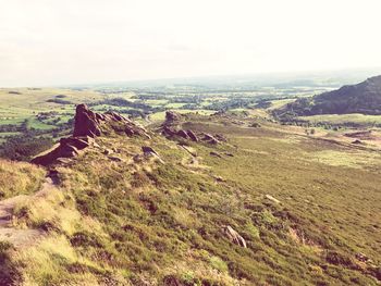 High angle view of landscape against sky