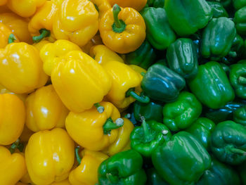 Full frame shot of yellow bell peppers