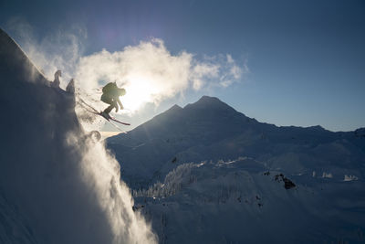 Man skiing in backcountry at mt. baker, washington