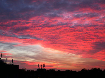 Scenic view of dramatic sky during sunset