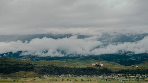 Scenic view of mountains against sky