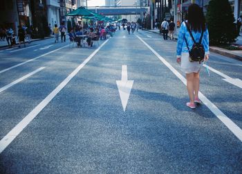 People walking on road