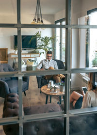 People sitting in restaurant