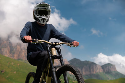 Man riding bicycle