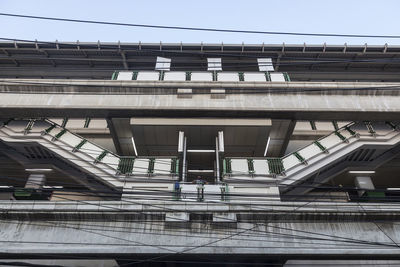 Low angle view of bts skytrain building against sky