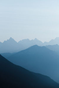 Scenic view of mountains against clear sky