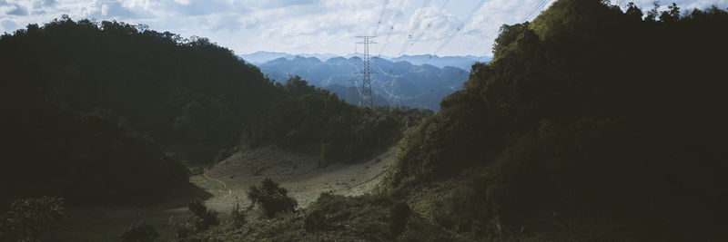 Panoramic view of mountains against sky