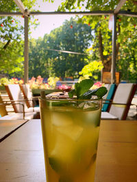 Close-up of drink on table