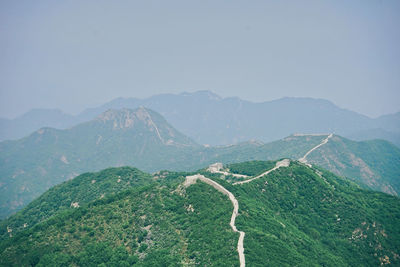 Scenic view of mountains against clear sky