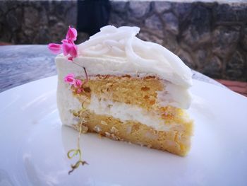 Close-up of cake in plate