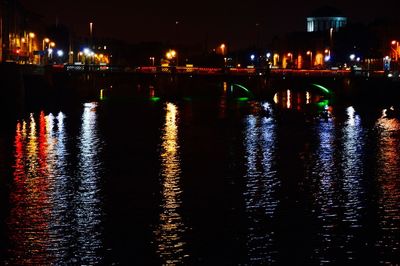 Reflection of bridge in water