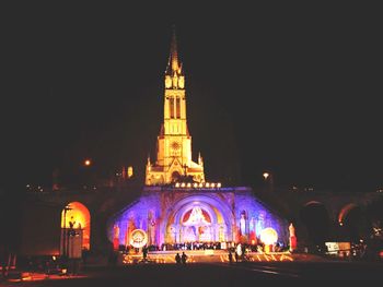 Illuminated monument at night