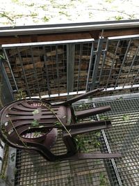 High angle view of staircase in building