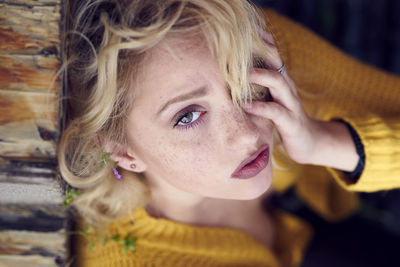 Close-up portrait of young woman