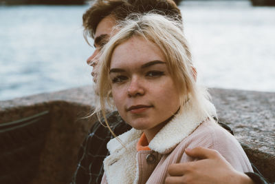 Portrait of girl with boyfriend