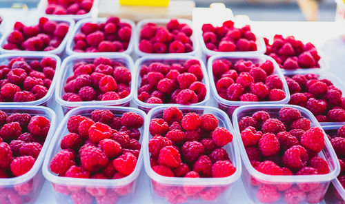 Full frame shot of raspberries