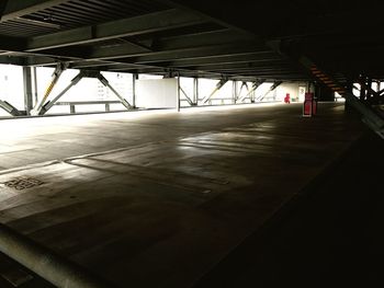 Empty parking lot in building