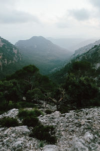 Scenic view of mountains against sky