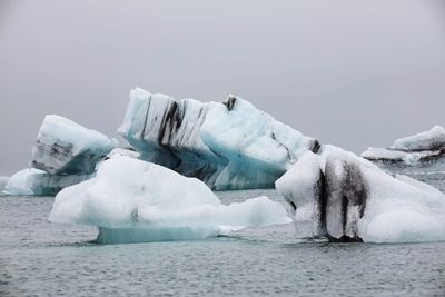 Scenic view of frozen sea against sky