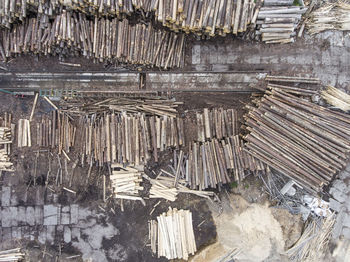 High angle view of weathered wood