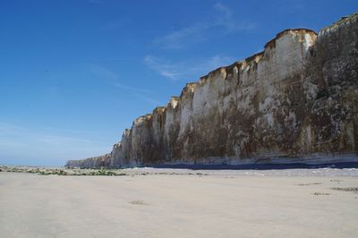 Panoramic view of beach against blue sky