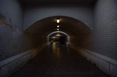 Interior of illuminated tunnel