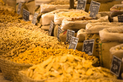 Various vegetables for sale in market