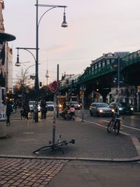Cars on road in city