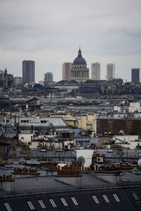 High angle view of buildings in city