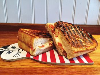 Close-up of bread in plate