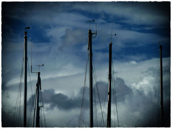 Low angle view of boat against sky