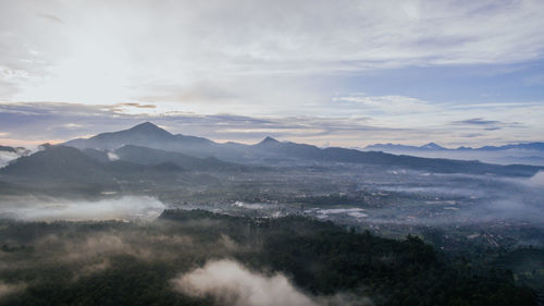 Scenic view of mountains against sky