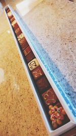 Close-up of multi colored board