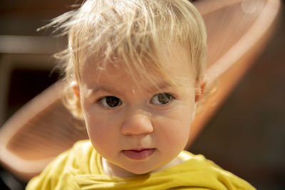 Close-up portrait of cute baby
